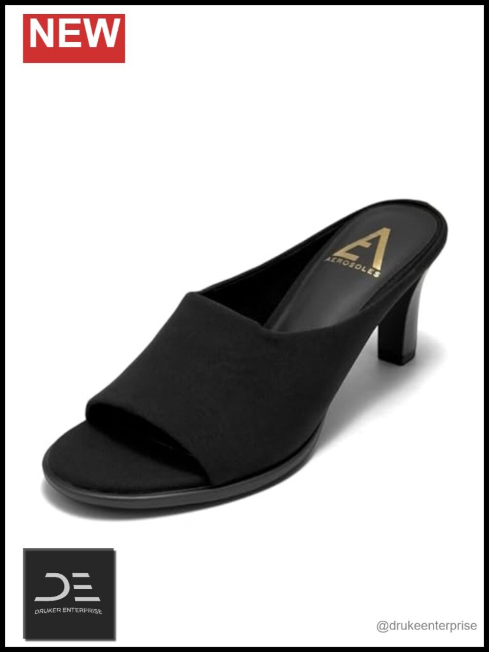 Aerosoles Hali Women's Stretch Gabardine Stiletto Heel Mule Slip-On Open Toe